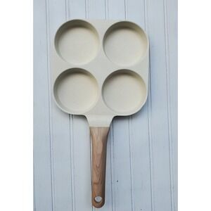 Carote Nonstick 4 Cup Egg Frying Pan Cream Granite Speckled Wood Handle